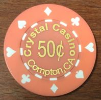 USA CALIFORNIE COMPTON CRYSTAL CASINO CHIP 50C JETON TOKENS COINS - Casino