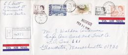 Canada Uprated Postal Stationery AIR MAIL & Registered Labels TARMOUTH Nova Scotia 1970 Cover Brief Bird Vogel Oiseau - 1953-.... Règne D'Elizabeth II