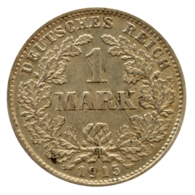 GERMANY - EMPIRE - 1 Mark - 1915 - D - München - Silver - #DE036 - 1 Mark