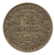 GERMANY - EMPIRE - 1 Mark - 1905 - J - Hamburg - Silver - #DE052 - 1 Mark