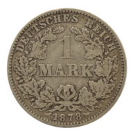 GERMANY - EMPIRE - 1 Mark - 1878 - J - Hamburg - Silver - #DE088 - 1 Mark