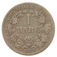 GERMANY - EMPIRE - 1 Mark - 1886 - F - Stuttgart - Silver - #DE097 - 1 Mark