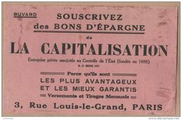 BUVARD 1900 LA CAPITALISATION Bons D'épargne - Banque & Assurance