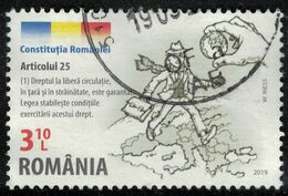 Roumanie 2019 Oblitéré Used Constitution Roumaine Article 25 Libre Circulation SU - Oblitérés