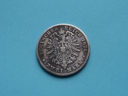 1876 B Prussia / Preussen - ZWEI MARK ( KM 506 ) Uncleaned ! - 2, 3 & 5 Mark Silver