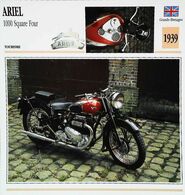"Motorbike ARIEL 1000 Square Four 1939" Moto Anglaise - Collection Fiche Technique Edito-Service S.A. - Collections
