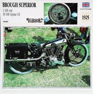 "Motorbike BROUGH SUPERIOR 1000cc Alpine GS 1925 " Moto Anglaise - Collection Fiche Technique Edito-Service S.A. - Collections