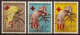 Nederlands Nieuw Guinea NVPH Nr 38/40 Postfris/MNH Pardijsvogels, Rode Kruis, Red Cross, Croix Rouge 1955 - Netherlands New Guinea