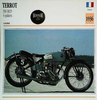 "TERROT 350cc HCP  1936 " Moto Française - Collection Fiche Technique Edito-Service S.A. - Collezioni