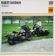 Motorcycle HARLEY-DAVIDSON  750cc WLA 45 1946 Military Police  - Collection Fiche Technique Edito-Service S.A. - Collections