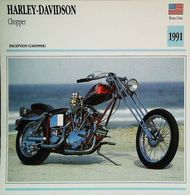 Motorcycle HARLEY-DAVIDSON  1200cc Chopper 1991  - Collection Fiche Technique Edito-Service S.A. - Verzamelingen