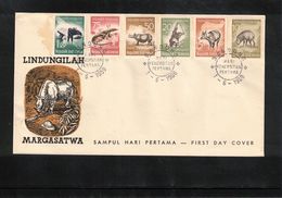 Indonesia 1959 Animals FDC - Rhinoceros