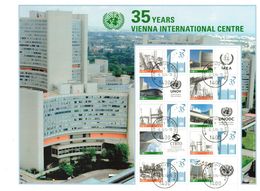 United Nations Vienna 2014 Personalised Sheet 35 Years Of Vienna Center Fine Used - Gebraucht