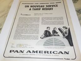 ANCIENNE PUBLICITE SERVICE TARIF REDUIT PAN AMERICAN  1956 - Pubblicità