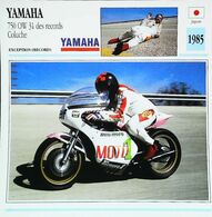 " YAMAHA 750cc OW31  & COLUCHE    1985 " Tentative De Record De Vitesse - Collection Fiche Technique Edito-Service S.A. - Collections