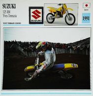 " SUZUKI 125cc RM & Yves DEMARIA "Grand Prix De France 1991 Le Castellet  Collection Fiche Technique Edito-Service S.A. - Colecciones