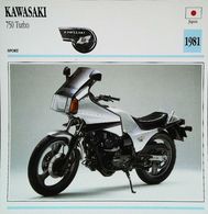 " KAWASAKI  750cc Turbo 1981"   Collection Fiche Technique Edito-Service S.A. - Verzamelingen