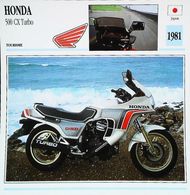 " HONDA  500cc CX TURBO 1981 "   Collection Fiche Technique Edito-Service S.A. - Sammlungen