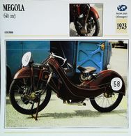 " Motorrad MEGOlA 640cc  140 Km/h 1923"   Moto Allemande -  Collection Fiche Technique Edito-Service S.A. - Colecciones