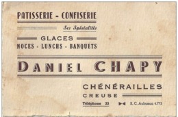 23   CHENERAILLES  -  Daniel Chapy ,Patisserie  Confiserie . ( Facture Carte Visite ) - Chenerailles