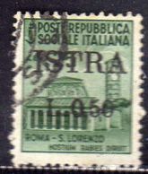 OCCUPAZIONE JUGOSLAVIA IUGOSLAVIA ISTRA ISTRIA POLA 1945 SOPRASTAMPATO D'ITALIA ITALY CENT.50 SU 25c USATO USED OBLITERE - Jugoslawische Bes.: Triest