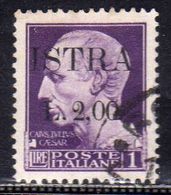 OCCUPAZIONE JUGOSLAVIA IUGOSLAVIA ISTRA ISTRIA POLA 1945 SOPRASTAMPATO D'ITALIA ITALY LIRE 2 SU 1 L. USATO USED OBLITERE - Joegoslavische Bez.: Trieste