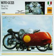 MOTO GUZZI   500cc V8 Grand Prix 1955 - Moto Italienne - Collection Fiche Technique Edito-Service S.A. - Sammlungen