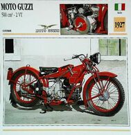 MOTO GUZZI   500cc 2 VT  1927 - Moto Italienne - Collection Fiche Technique Edito-Service S.A. - Sammlungen