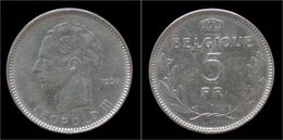 Belgium Leopold III 5 Frank 1936 FR- Pos B - 5 Francs