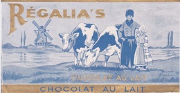 ETIQUETTE  - CHOCOLAT AU LAIT - REGALIA'S - VACHE LAITIERE HOLLANDE PAYS-BAS - Schokolade