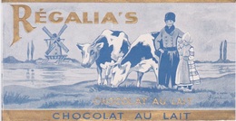 ETIQUETTE  - CHOCOLAT AU LAIT - REGALIA'S - VACHE LAITIERE HOLLANDE PAYS-BAS - Chocolat