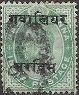 GWALIOR 1903 Official - King Edward VII - 1/2a Green FU - Gwalior