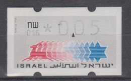 ISRAEL 1988 KLUSSENDORF ATM 0.05 SHEKELS 2 DIFFERENT KINDS OF PAPER NUMBER 016 - Franking Labels