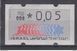 ISRAEL 1988 KLUSSENDORF ATM 0.05 SHEKELS NUMBER 008 - Franking Labels