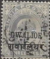 GWALIOR 1903 King Edward VII - 3p Grey FU - Gwalior