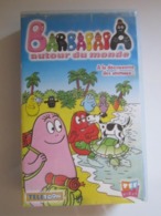 2001 CASSETTE VIDEO VHS  BARBAPAPA AUTOUR DU MONDE A LA DECOUVERTE DES ANIMAUX - Cartoons
