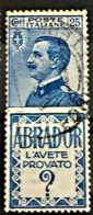 ITALY / ITALIA 1924/25 - Canceled - Sc# 100c - Advertising Stamp / Francobollo Pubblicitario 25c - Abrador - Neufs