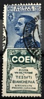 ITALY / ITALIA 1924/25 - Canceled - Sc# 100d - Advertising Stamp / Francobollo Pubblicitario 25c - Coen - Neufs