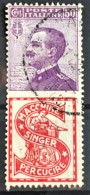 ITALY / ITALIA 1924/25 - Canceled - Sc# 105h - Advertising Stamp / Francobollo Pubblicitario 50c - Singer - Nuevos