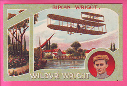 Wilbur WRIGHT - Aviateur - Aviation - Avion Biplan  - Collection Belle Jardinière - Illustrateur V. Mellone - Aviadores