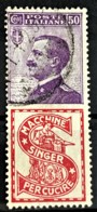 ITALY / ITALIA 1924/25 - Canceled - Sc# 105h - Advertising Stamp / Francobollo Pubblicitario 50c - Singer - Nuovi
