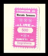 COMUNE DI  MERCATO SARACENO   - MARCA COMUNALE DA LIRE  500 - Autres & Non Classés