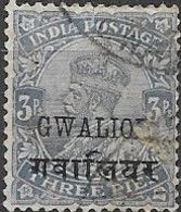 GWALIOR 1912 King George V - 3p Grey FU - Gwalior