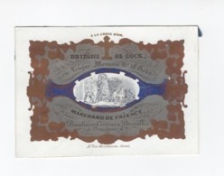 1 Carte Porcelaine  A La Croix D'Or  Drieghe De Cock Marchand De Faîance Rue Longue Monnaie Gand Lith.Van Monckhoven - Porcelaine