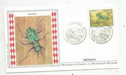 MONACO , FDC ,premier Jour , 1987 ,  CICINDELE - FDC