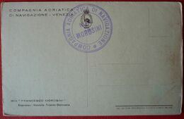 S.S.FRANCESCO MOROSINI - ADRIATICA DI NAVIGAZIONE , VENEZIA - SHIP STAMP ON BACK - Piroscafi