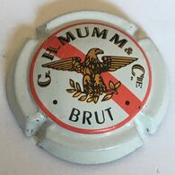 102 - G.H. Mumm Blanc, Barre Rouge, Brut (verso Métal) (côte 1 Euro) - Mumm GH Et Cie