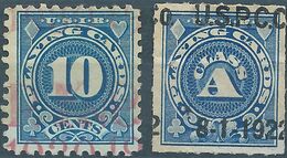 Stati Uniti D'america,United States,U.S.A, 1922 REVENUE STAMPS INTERNAL Tax Fiscal PLAYING CARDS(Perf & Imperf) Rare - Fiscali