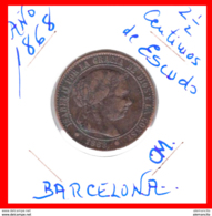 MONEDA DE 2-1/2 CENTIMOS ESCUDO COBRE DEL AÑO 1868 ISABEL II OM.. ( BARCELONA ) -  Verzamelingen