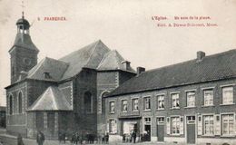 Frameries L'eglise Un Coin De La Place Circulé En 1908 - Frameries